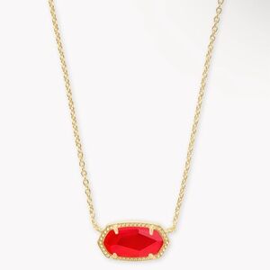 kendra scott gold eliza necklace in red